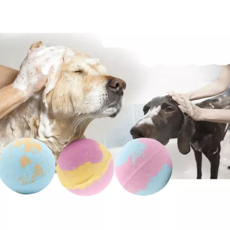 Custom Natural Vegan Shower Clean SPA Dog Bath Ball Bombs Gift Set Spinning Bubble Pet Bath Bombs